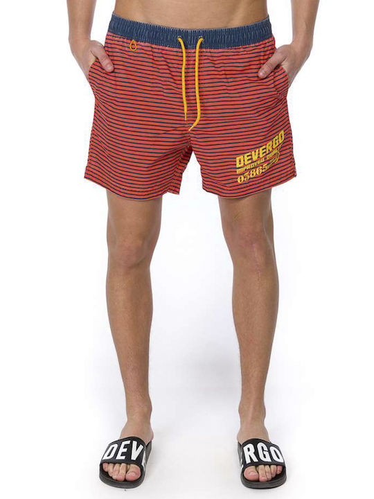 Devergo Men's Swimwear Shorts Orange Striped