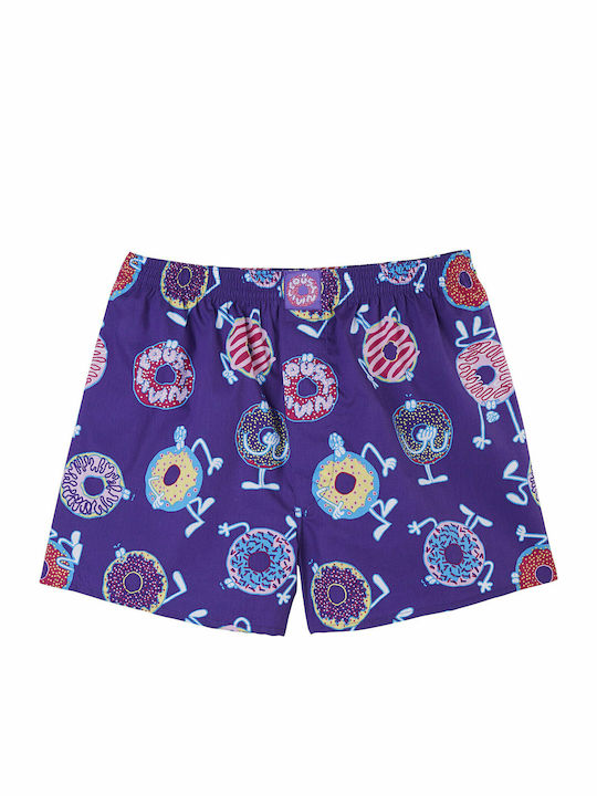 Lousy Livin Donut Men's Boxer Purple