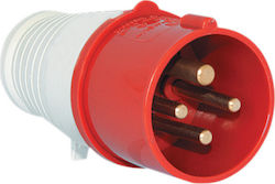 Elmark Male Industrial Socket Type IEC Mobile Male 3P E 16A 400V IP44 Red 37014