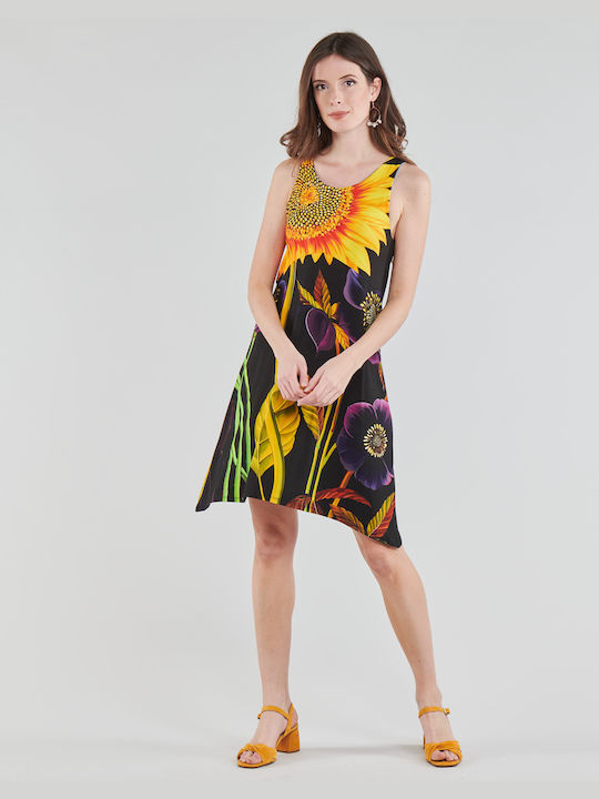 Desigual Marlon Midi All Day Φόρεμα Αμάνικο Floral