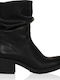 Carad Shoes Leather Women's Ankle Boots with Medium Heel Black