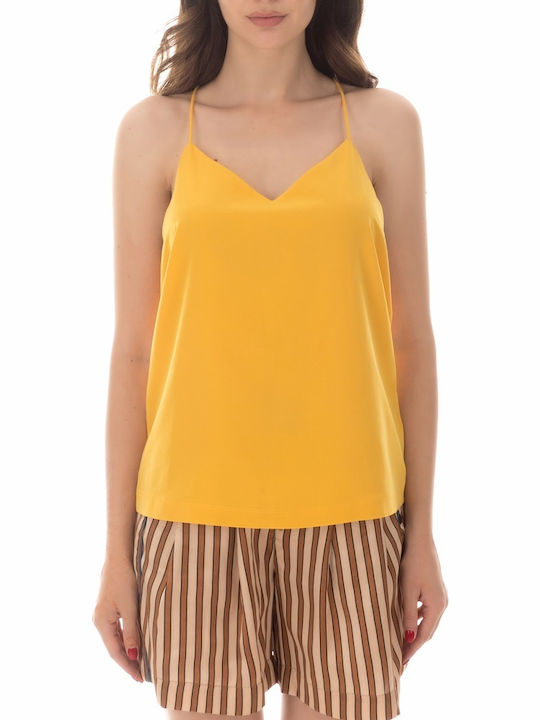 Scotch & Soda Women's Athletic Blouse with Straps with V Neckline Yellow 150230-0044