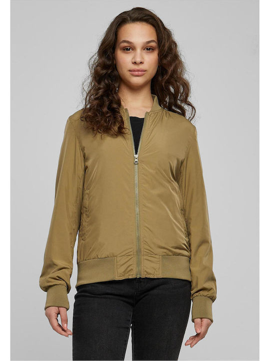Urban Classics Κοντό Γυναικείο Bomber Jacket Χακί