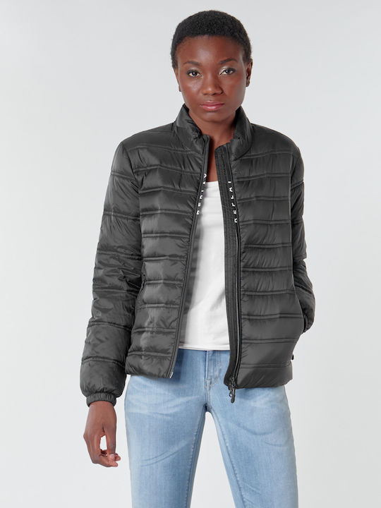 Replay Women's Short Puffer Jacket for Winter Black W7496A.000.83806-098