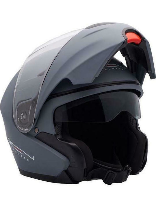 Zen ZN-301 Flip-Up Helmet with Sun Visor ECE 22.05 Ασημί Ματ