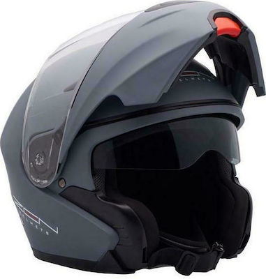 Zen ZN-301 Flip-Up Helmet with Sun Visor ECE 22.05 Ασημί Ματ