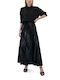 MY T W20T3046 High Waist Midi Skirt in Black color W20T3055