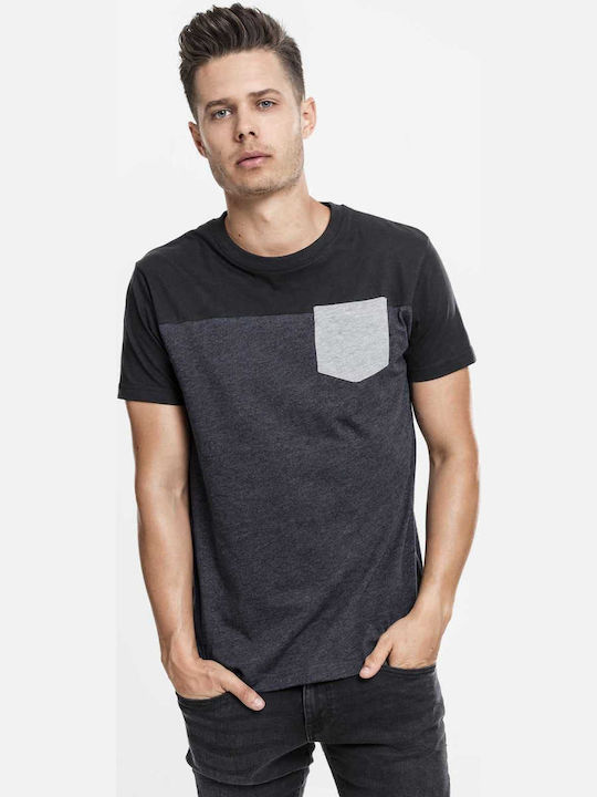 Urban Classics Tricou pentru bărbați cu mâneci scurte Charcoal / Black