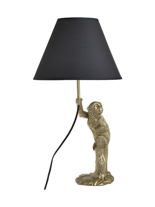 Inart Modern Table Lamp Black/Gold