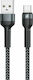 Remax Braided USB 2.0 Cable USB-C Male - USB-A Black 1m