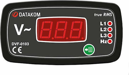 Datakom DVF-0103-48 Πολυόργανο Ηλεκτρολογικού Πίνακα Ψηφιακό Τριφασικό Βολτόμετρο-Συχνόμετρο Ψηφιακό Τριφασικό (96x48mm) 01.034.0207