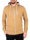 Jack & Jones Men's Sweatshirt Jacket with Hood and Pockets Beige