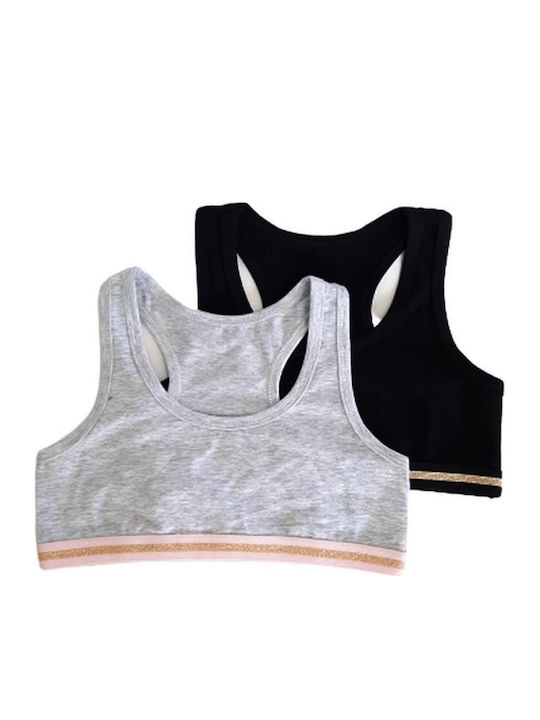 IDER Set of Kids' Bralettes Black, Grey 2pcs
