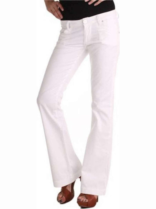 Phard Women's Fabric Trousers in Narrow Line White