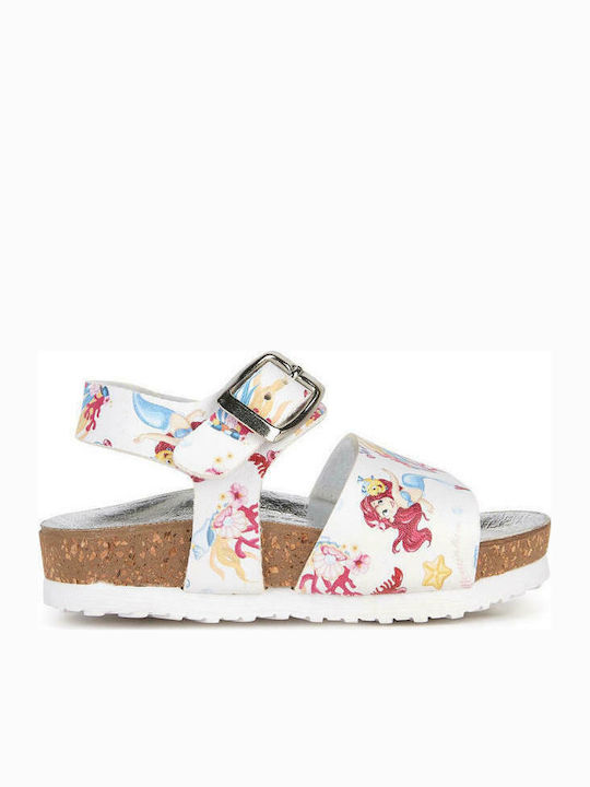 MONNALISA SANDAL STAMPA FLOWER BIANCO