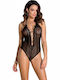 Clarisse Teddy Frauen Bodysuit mit Transparenz Schwarz