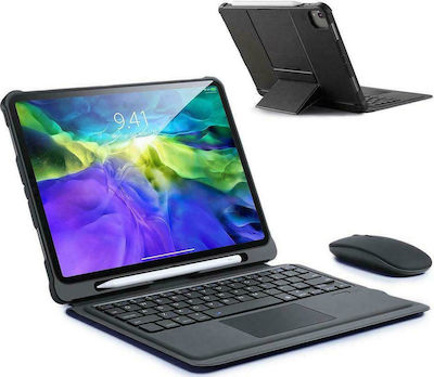 Dux Ducis Touchpad Klappdeckel Synthetisches Leder mit Tastatur Englisch US Schwarz (iPad Air 2020/2022)