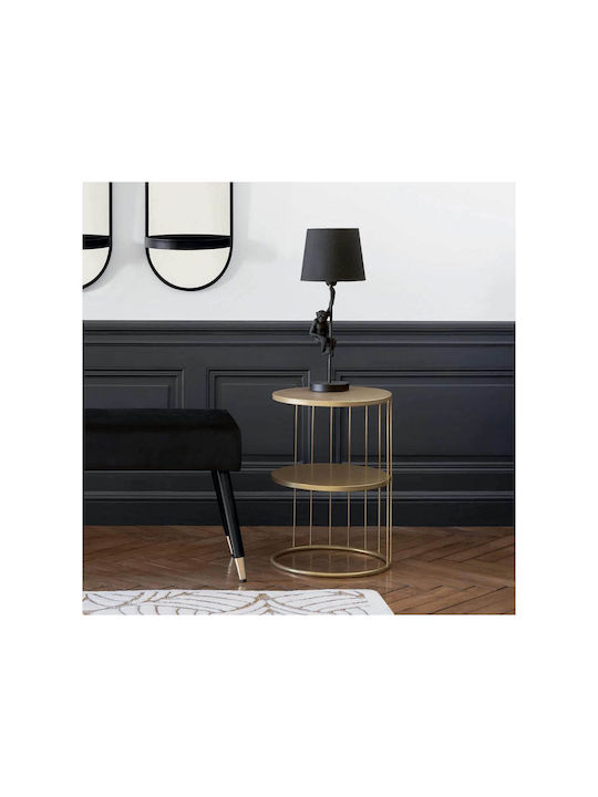 Round Metal Side Table Gold 37x37x52cm