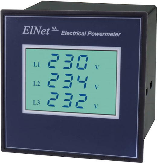 Elnet LCD VA CNA Multi Gym Electric Panel Digital Trifazat Ampermetru și Volmetru 96x96mm 01.034.0339