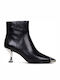 What For Bree Leather Women's Chelsea Boots with High Heel Black