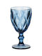 Cryspo Trio Kare Glass Water made of Glass in Blue Color Goblet 320ml