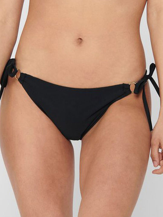 Only Bikini Brasilien mit Schnürchen Schwarz