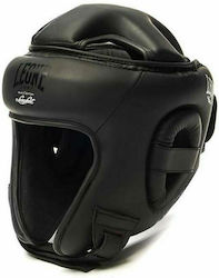 Leone Black Edition Adult Open Face Boxing Headgear Synthetic Leather Black