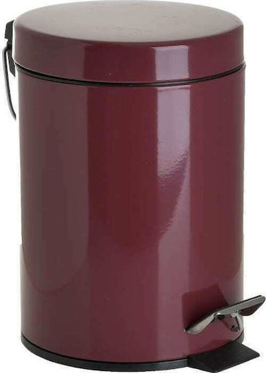 Click Abfalleimer Abfall Metallisch mit Pedal Rot 17x17x25cm