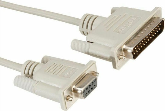 Roline Καλώδιο RS232 25-pin male σε RS232 9-pin female 3m (Modem Cable)