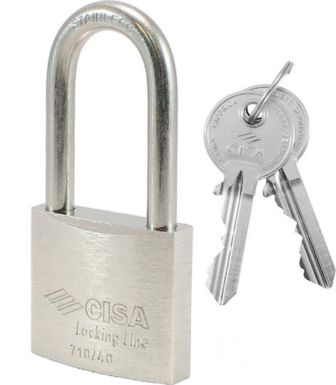 Cisa Locking Line Steel Padlock Lengthened with Key No 40 40mm 1pcs