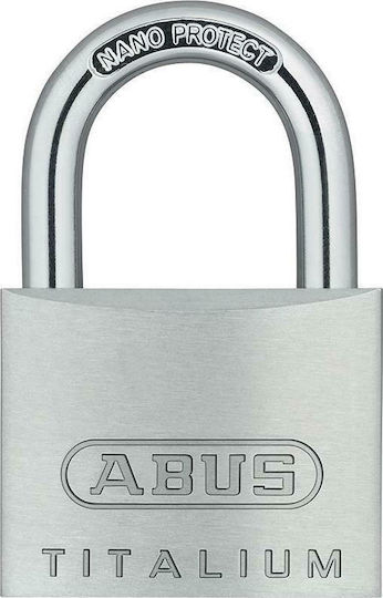 Abus Titalium 64ΤΙ Aluminum Padlock Brass with Key 60mm Silver 1pcs