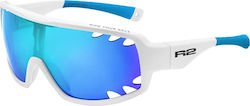 R2 Cycling Glasses with White Frame & Transparent Lenses