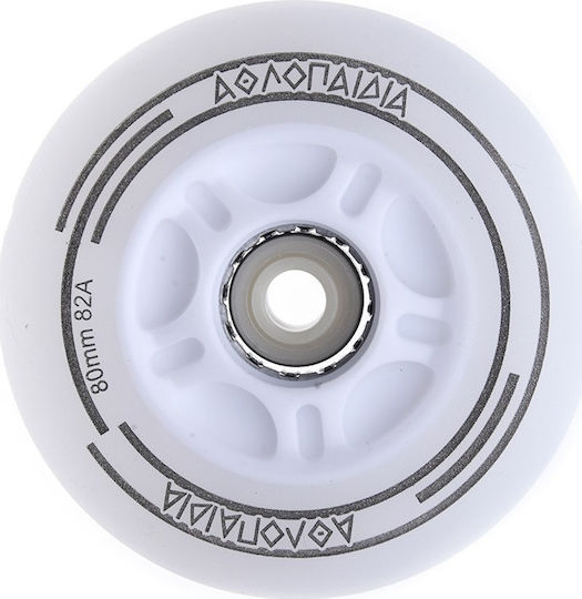 Athlopaidia 02.10410/80/WH Roți albe iluminate de 80mm (4 bucăți)