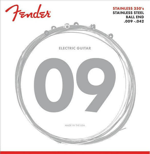 Fender Комплект Неръждаема стомана Хорди за Електрическа китара 350's 350L 9 - 42"