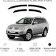 Heko Set of Windbreakers Front and Rear Car Dark Fime for Mitsubishi Pajero 4pcs