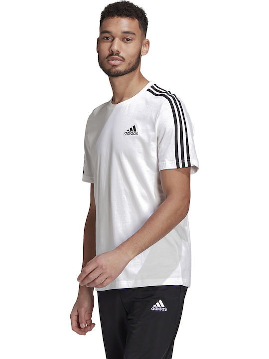 Adidas Essentials 3-Stripes Ανδρικό T-shirt Κοντομάνικο Λευκό
