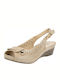 B-Soft 17507-04 Anatomic Women's Leather Platform Shoes Beige