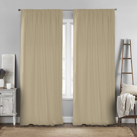 Lino Home Curtain with Grommets Renas Beige 140x280cm