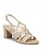 Caprice Leather Women's Sandals Anatomic In Beige Colour