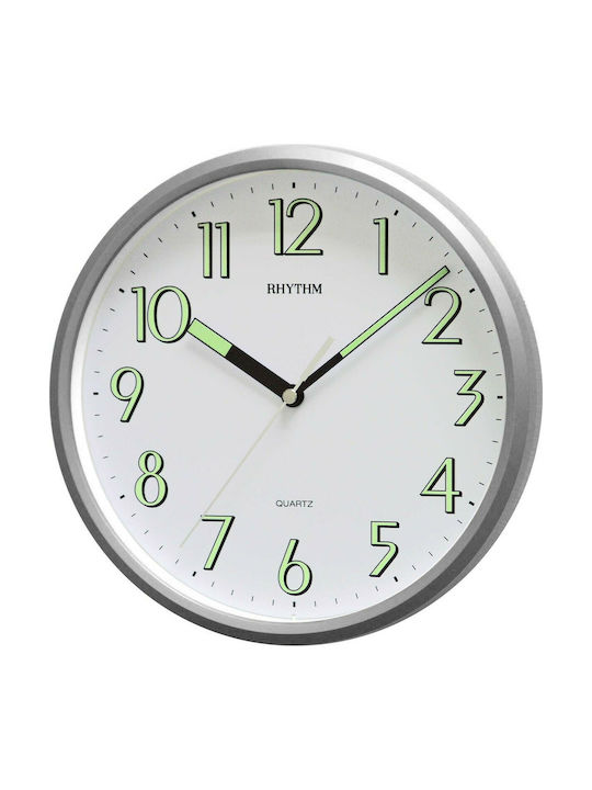 Rhythm Wall Clock Plastic Silver Ø24cm