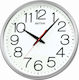 Rhythm Silent Wall Clock Metallic Silver Ø36cm