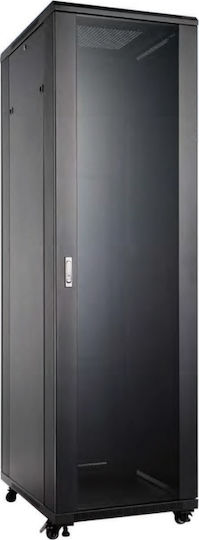 Safewell Boden Rack-Schrank 18U Unmontiert 60x80x98cm Schwarz SNB6818