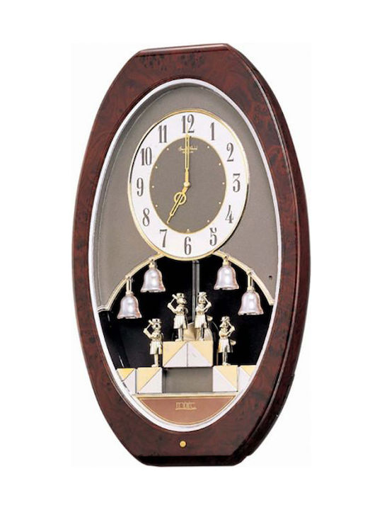 Rhythm Antique Wall Clock Wooden Brown 35.7x9.4cm