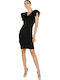 Desiree Mini Dress with Ruffle Black