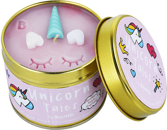 Bomb Cosmetics Aromatic Candle Unicorn Tales in Metal Box with Perfume Unicorn Tales 243g