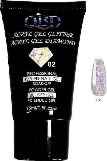 QBD Nail Acrygel Glitter 02 Colorful 15ml