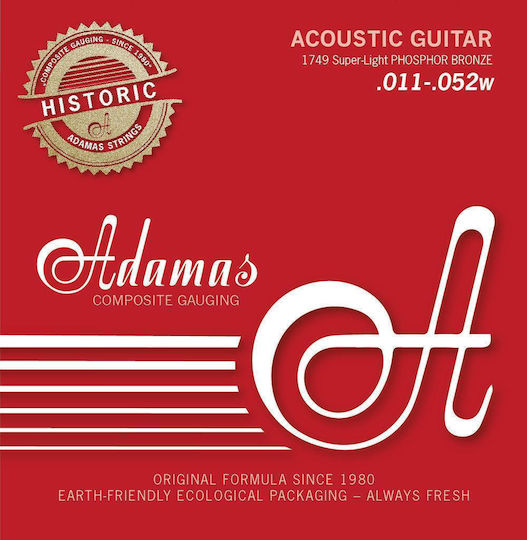 Adamas Historic Reissue Σετ Χορδών Phosphor Bronze Ακουστικής Κιθάρας 11 - 52" Super Light