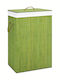 vidaXL Coș de rufe din Bambus Pliabil Capotă 40x30x60cm Verde