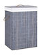 vidaXL Wäschekorb aus Bamboo Faltbar mit Deckel 40x30x60cm Gray