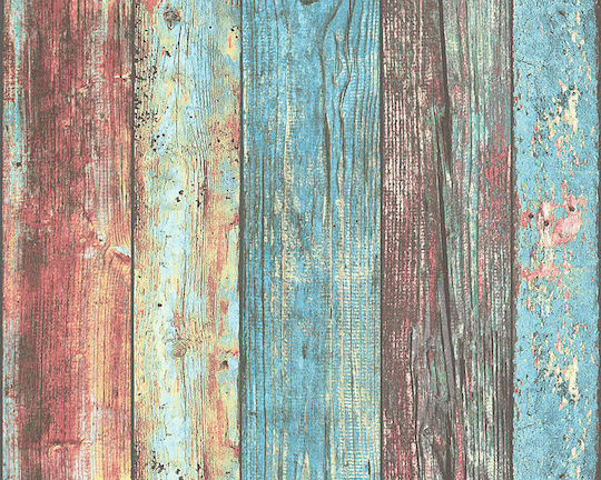 Тапет за Стена Wood Stone Синя 1000x53см Миеща се